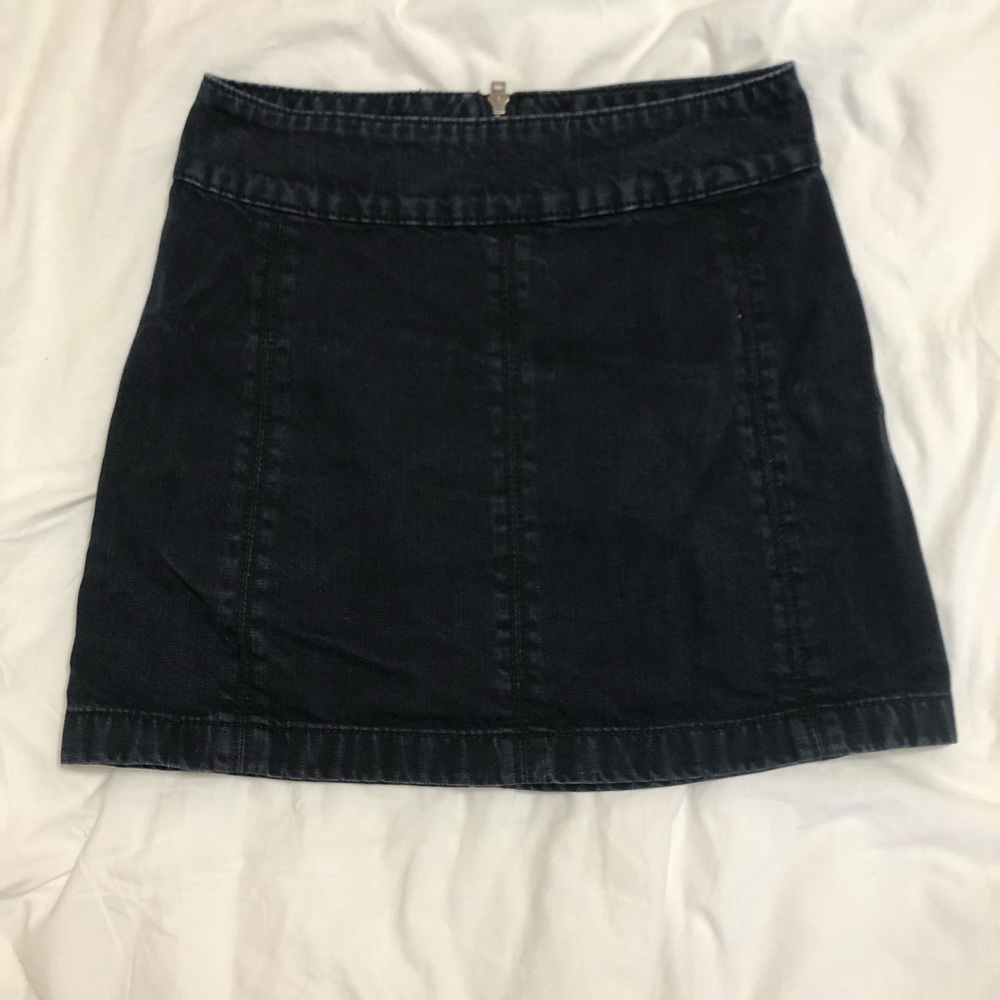 Free People dark wash mini skirt